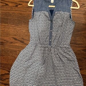 GAP Navy and White Midi Dress